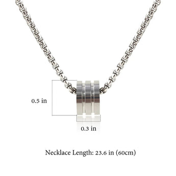バレルペンダントネックレスのサイズ、ペンダント1.3 x 0.8cm、チェーン60cm